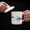 Hand-painted Mutton-fat Jade Porcelain Tea Cup Gift Set