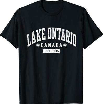 Camiseta Vintage Lago Ontario Canadá EST 1615 Orgullo Canadiense