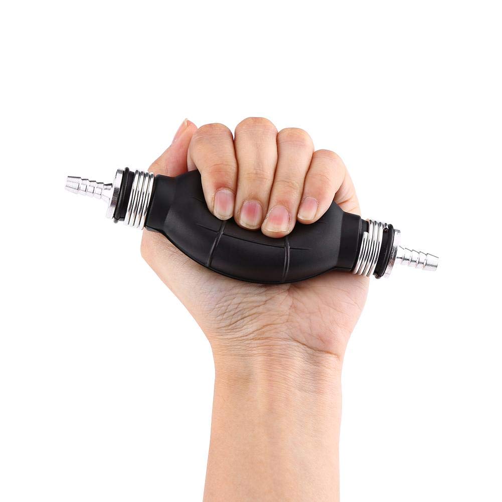 Akozon One Way Valve Fuel Pump Line Hose Rubber Aluminum Manual Hand Primer Valve