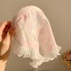 Korean Bowknot Hair Scarf Triangle Blue Neck Scarf Soft Hair Wrap Pastoral Style Hair Bandanas for Women Girls Hair Accesories