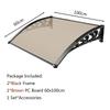 Sunshade Polycarbonate Sunshade Aluminum Alloy Bracket Door and Window Eaves Rain Cover Large-sized Silent Awning