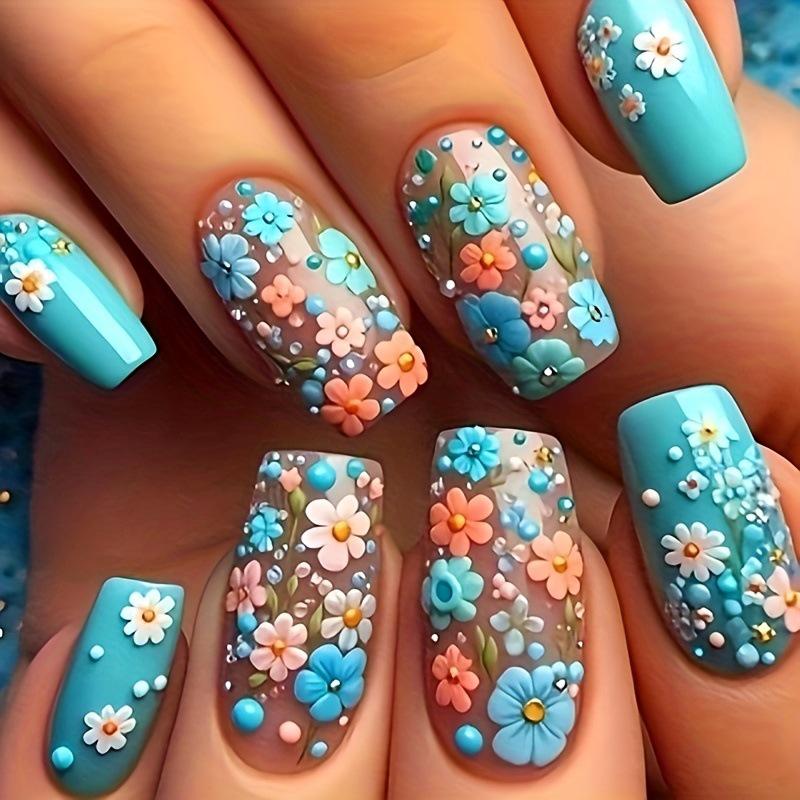Pegatinas Desmontables para Uñas Estilo Europeo y Americano - Uñas Postizas Simples y Llevables