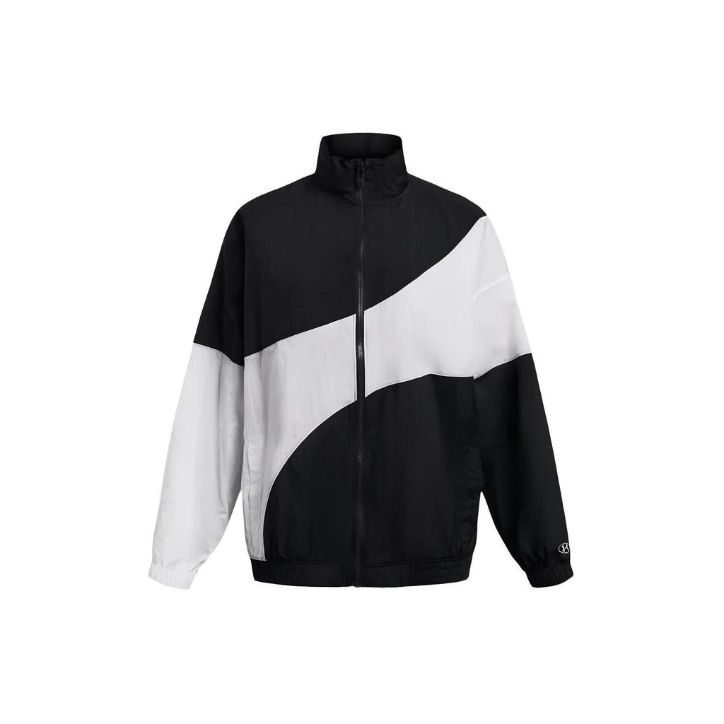Under Armour Legacy Crinkle Jacket With Loose Lapel And Zipper Women Jacket Black White 1382762-001