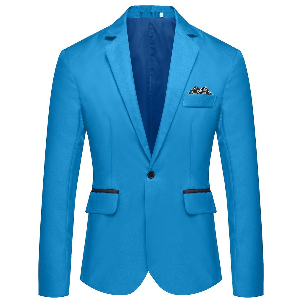 Men's Casual Business Wedding Long Sleeve Buttons Slim Fit Suit Coat Jacket