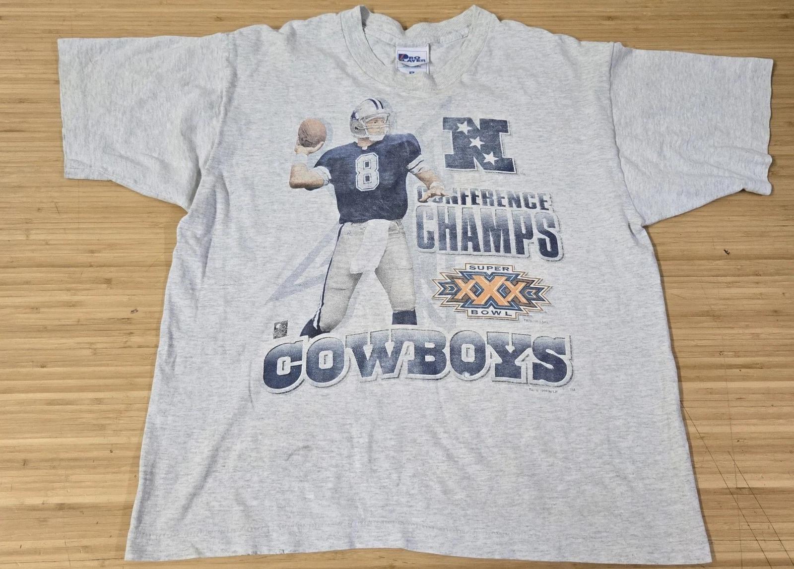 Vintage Dallas Cowboys Shirt Mens Medium Gray NFL Super Bowl XXX Pro Player 90s M