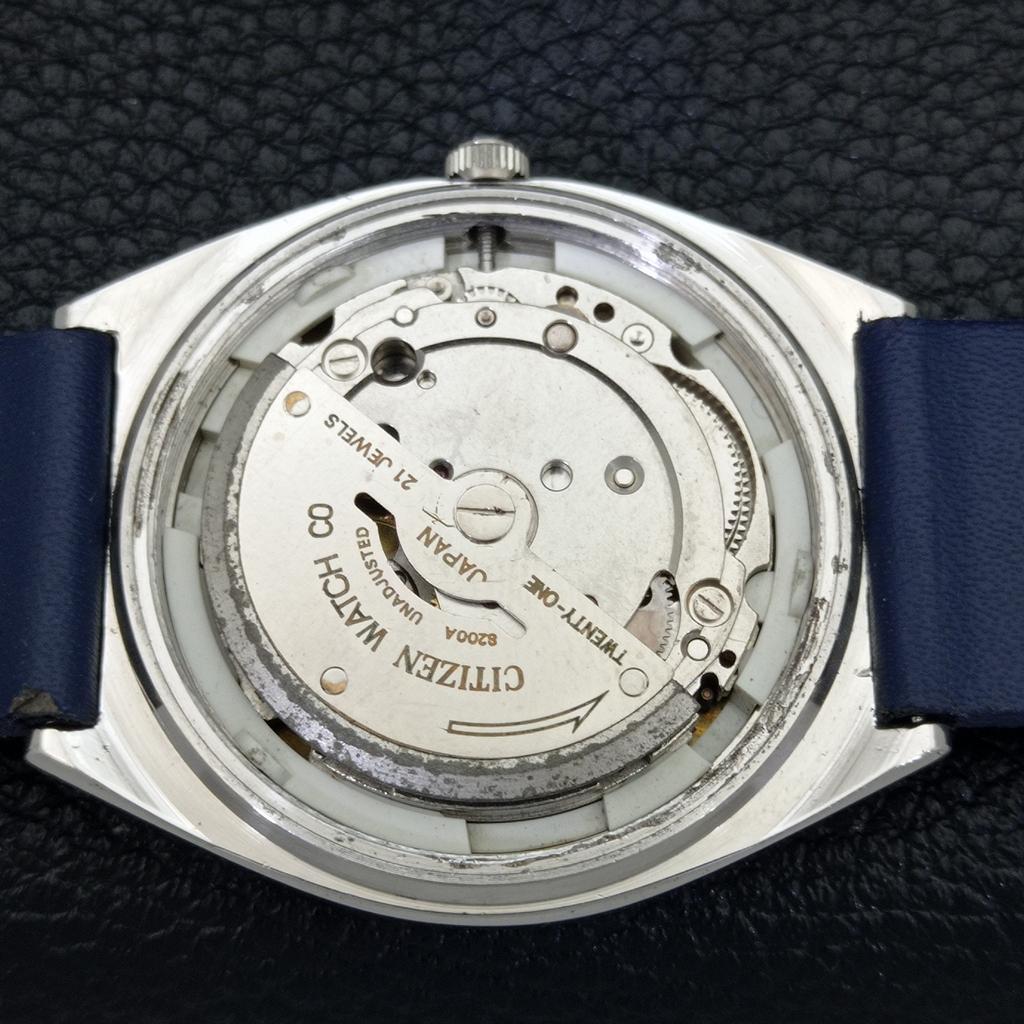 Citizen AUTOMATIC 8200 VINTAGE JAPAN MENS BLUE COLOR DIAL WATCH A500318-2 R151b-a500318