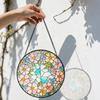 2D Flat Stained Glass Floral Window Decoration Colored Glass Plate, Charming Spring Summer Sun Catcher Home Livingroom Garden Decor, Unique Holiday
