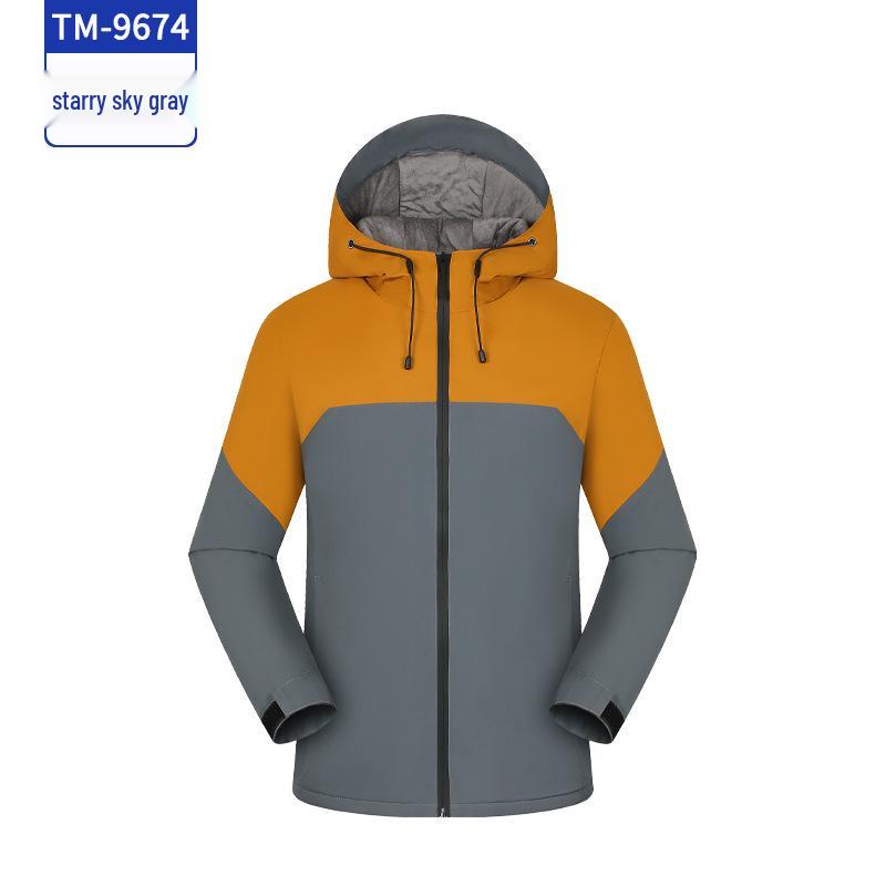 Customized Windproof Hooded Work Jacket with Logo and Embroidered Graphics