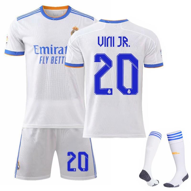 21-22 Home White 9 Benzema 10 Modric 7C Ronaldo Jersey 20 Vinicius Football