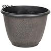 Flower Pots with Drainage Holes 12 Inch Thickened for Outdoor Indoor Plastic Leaf-Pattern Texture Deep Containers Flowers Planter Hole & Saucer,