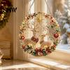 Christmas Faux Diamond Art Ornament Kit Kit, Santa Angel Sun Catcher DIY Acrylic Textured Bead Round Board, 3D Craft for Adults, Festive Window