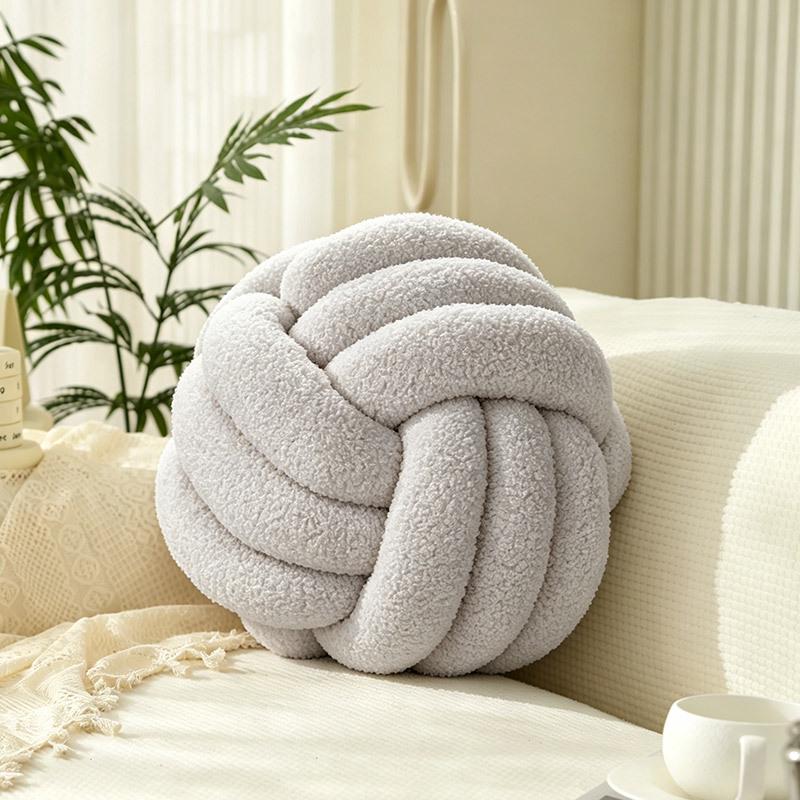 Handmade Knotted Spherical Cushion Pillow for Sofa and Bed