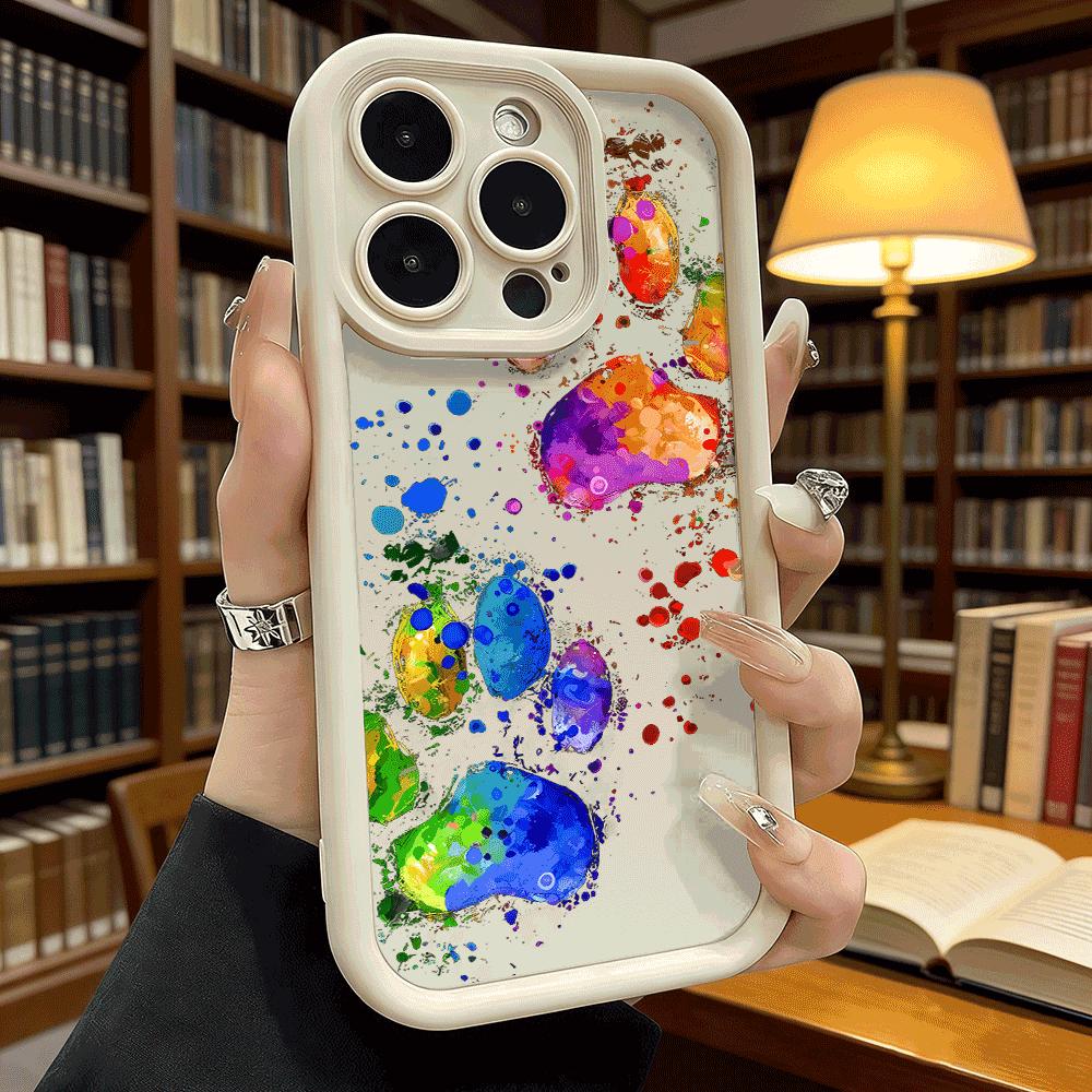 Vibrant Colorful Paint Splashes Soft TPU Phone Case for iPhone 17 16 15 14 13 12 11 Pro Max Plus Shockproof Anti-Slip Cover