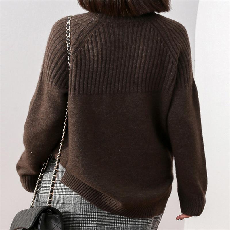 Turtleneck Knitted Sweater Women Solid Winter Thicken Jumper Ladies Casual Tops Oversize Korean Bottoming Pullover
