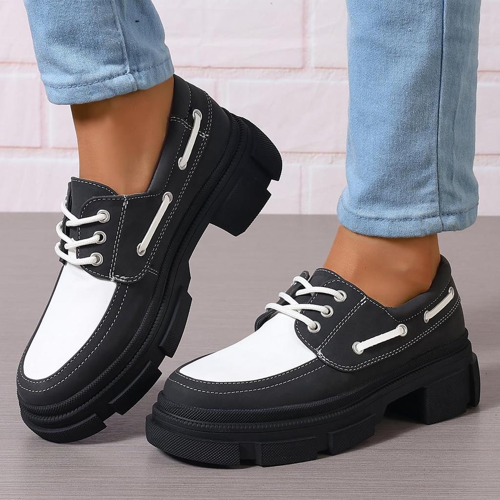 Women's Loafer Chunky Loafers Round Toe Business Casual Shoes Dress Walking Work Shoes