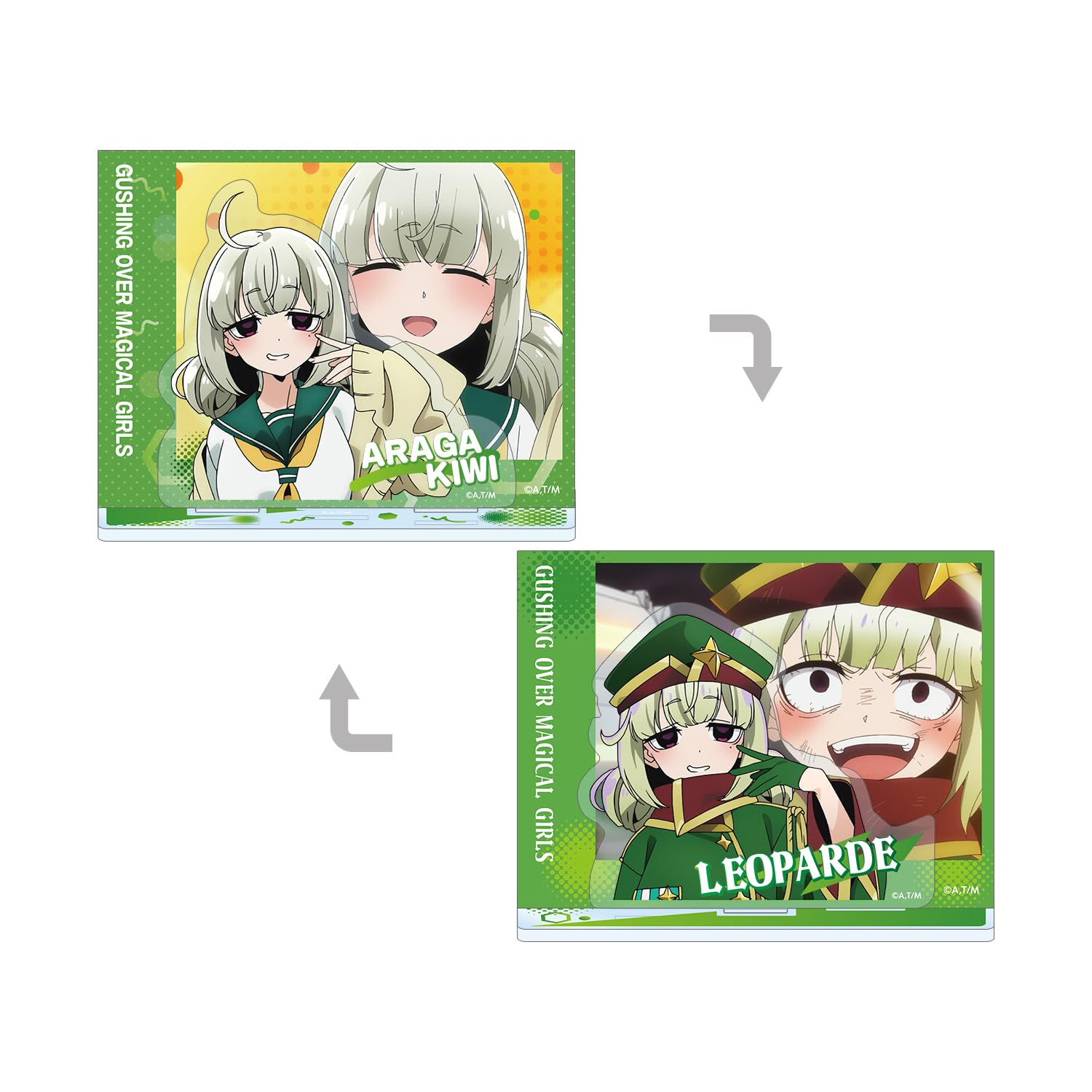 

ТВ-аниме для акриловой подставки Magical Araga Kiwi Leopard с карточкой-иллюстрацией «Тоскующая девушка» и двухсторонней