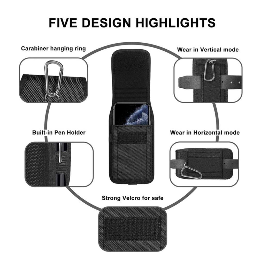 1pcs Tactical Cell Phone Pouch Holster with Free D Shaped Buckle Protable Wallet Card Waist Pack Outdoor Sports  Nylon Carrying Case