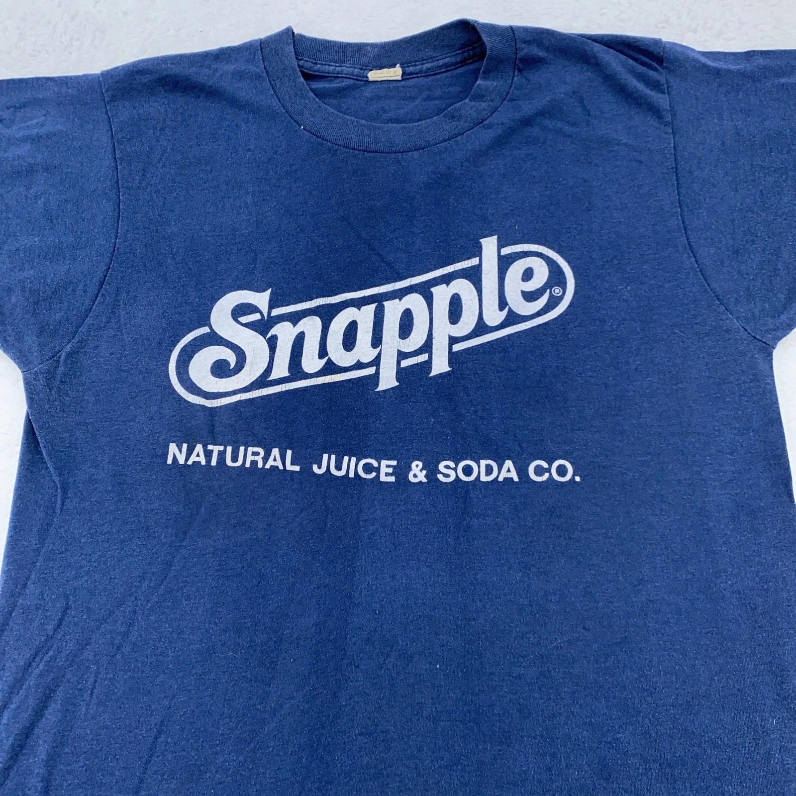 

Vintage Snapple Shirt Mens XS Blue Natural Juice Soda Co Promo Tee 80s 90s S