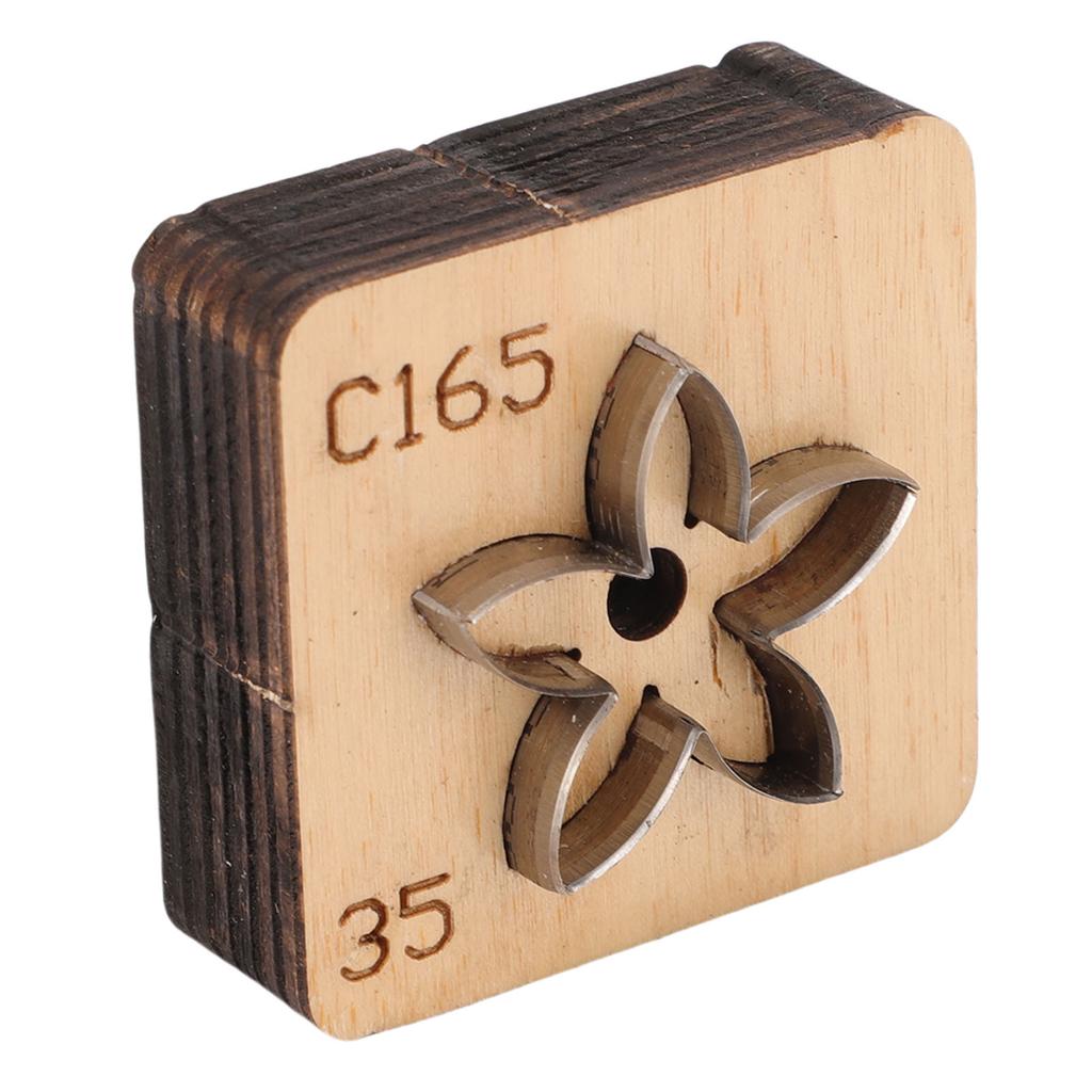 Leather Cutting Mold with   Wood Base Flower Shape Punching Die for Making Pendants Crafting Projects