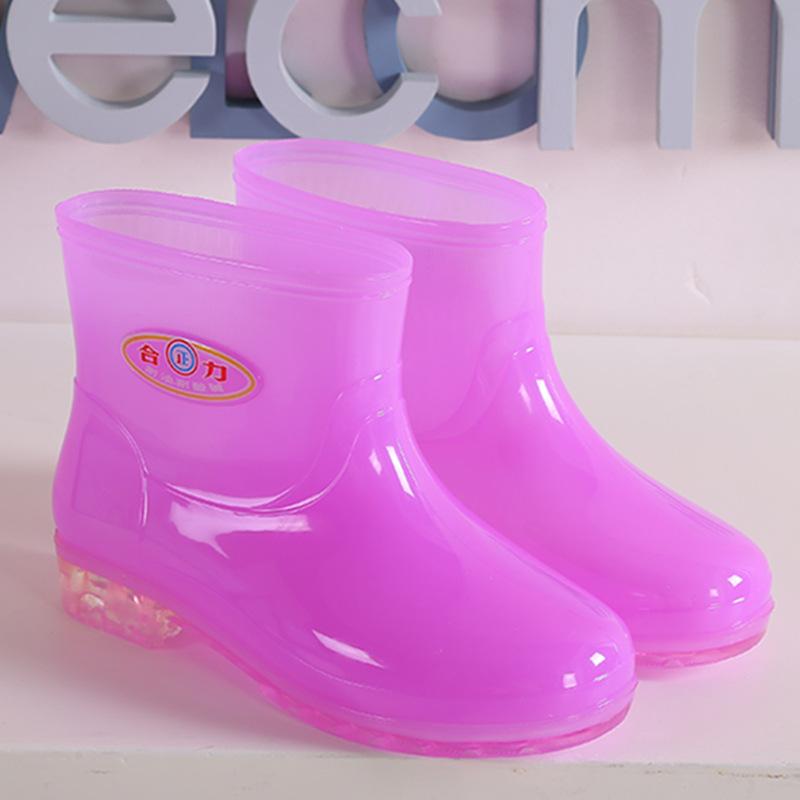 

Водные туфли желе дождевые туфли женские короткие нескользящие весенне-осенние дождевые сапоги взрослые без подкладки модные женские резиновые туфли 40