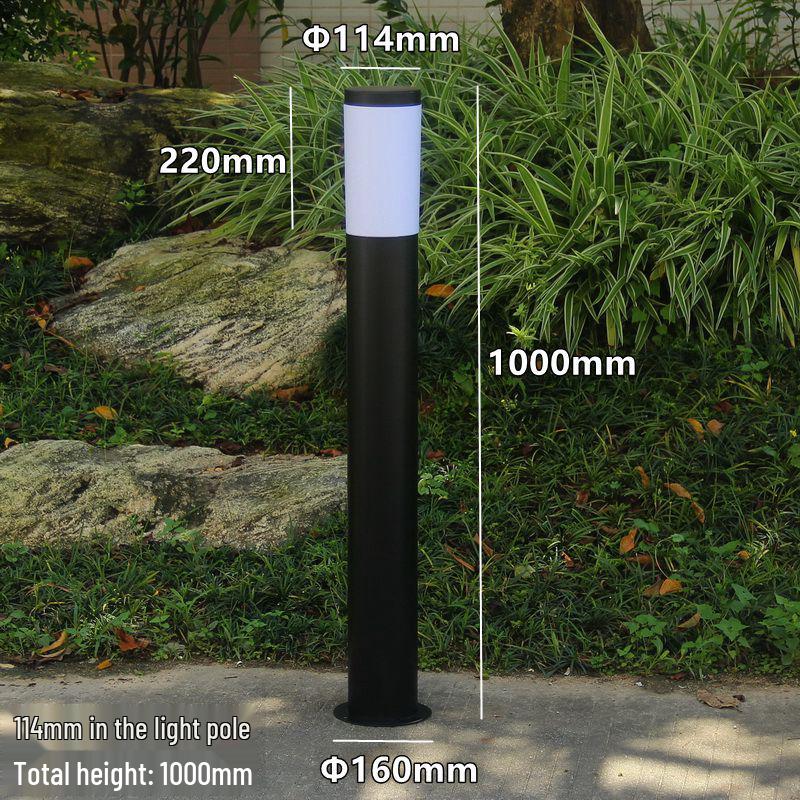 Stainless Steel LED Garden Lights - Waterproof Outdoor Cylindrical Ground Lights for Villas and Courtyards.