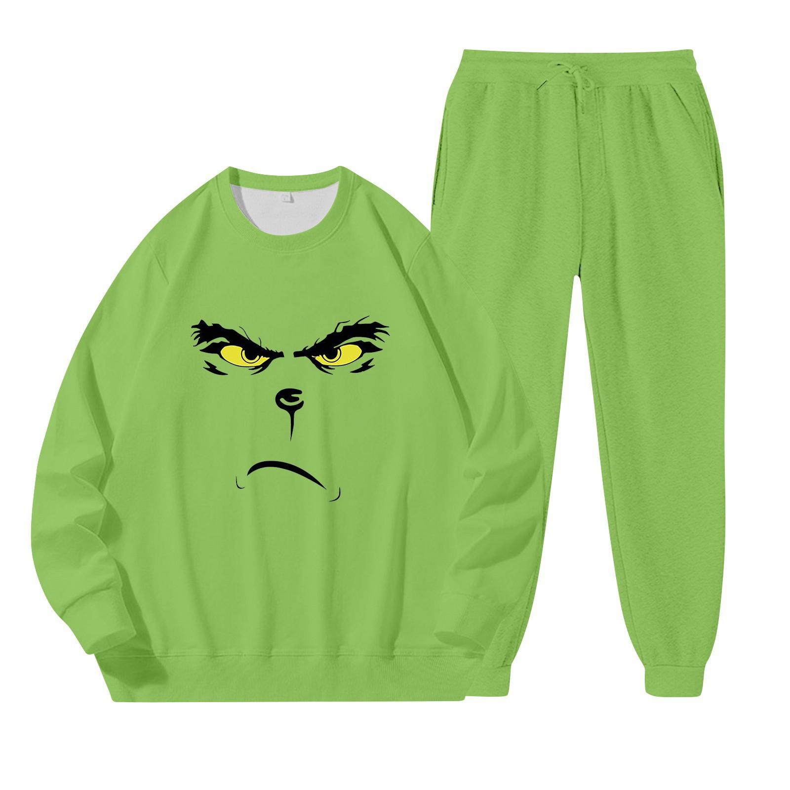 

Мужской и женский костюм с длинным рукавом и круглым вырезом с принтом Glitch, толстовка с капюшоном и штаны XXXL оранжевый