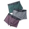 Men's Striped Mid-Waist Boxer Briefs - Comfortable & Breathable Four-Corner Youth Shorts