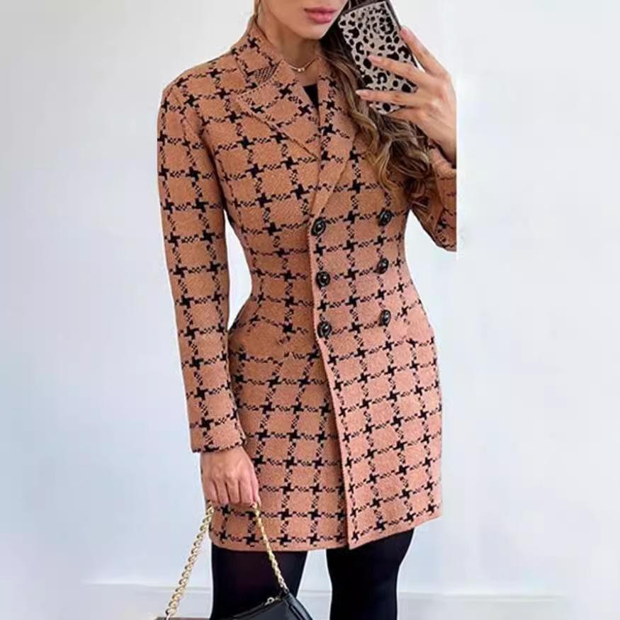 

Женская осенне-зимняя двубортная куртка с длинными рукавами и воротником-стойкой с принтом XXL хаки