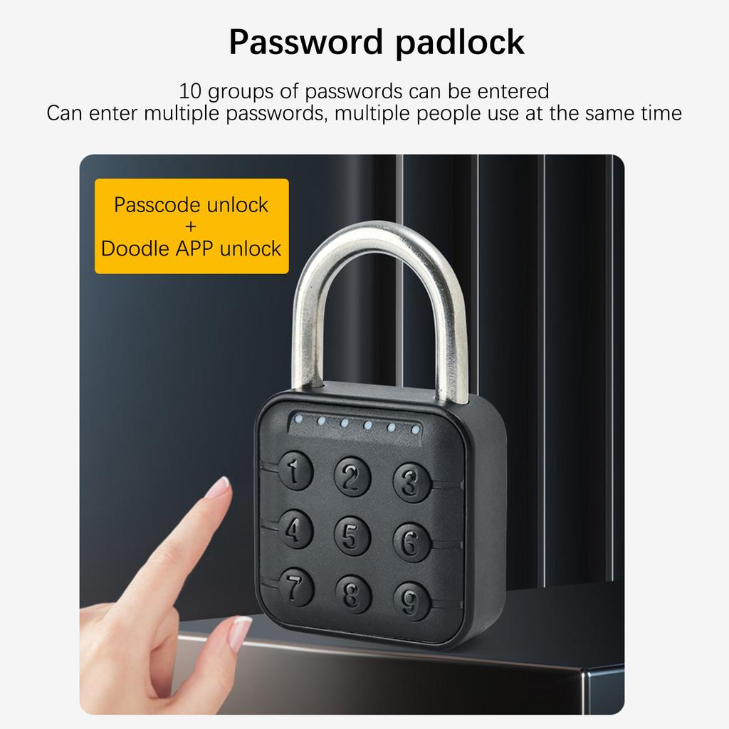 Kombinationslås Multifunktionellt Smart Lösenords Hänglås Tuya APP Nätverk IP65 Vattentätt