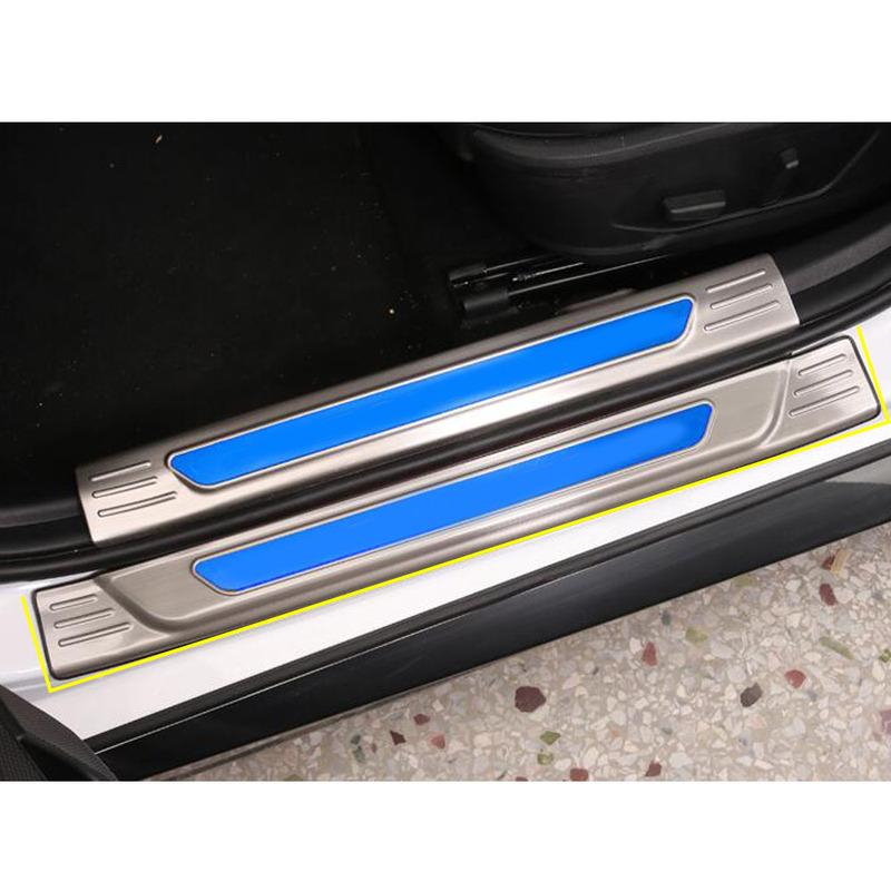 For Hyundai Sonata DN8 10Th     Car Stainless Steel Door Sill Scuff Plate Cover Trim Outside External Threshold