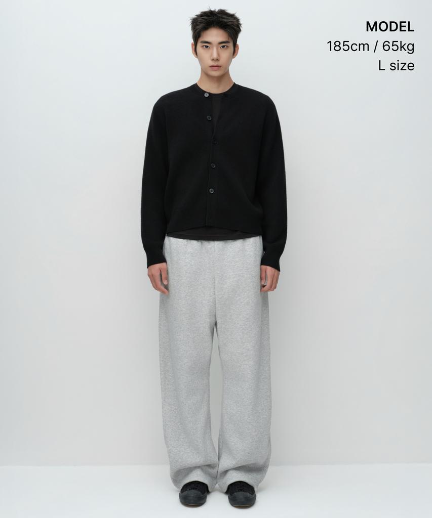 MUSINSA STANDARD Brushed Curved Sweatpants [Melange Light Gray]