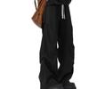 Black Pleated Casual Pants Men's Spring and Autumn High-end American Trousers Drape High Street Straight Loose Pants