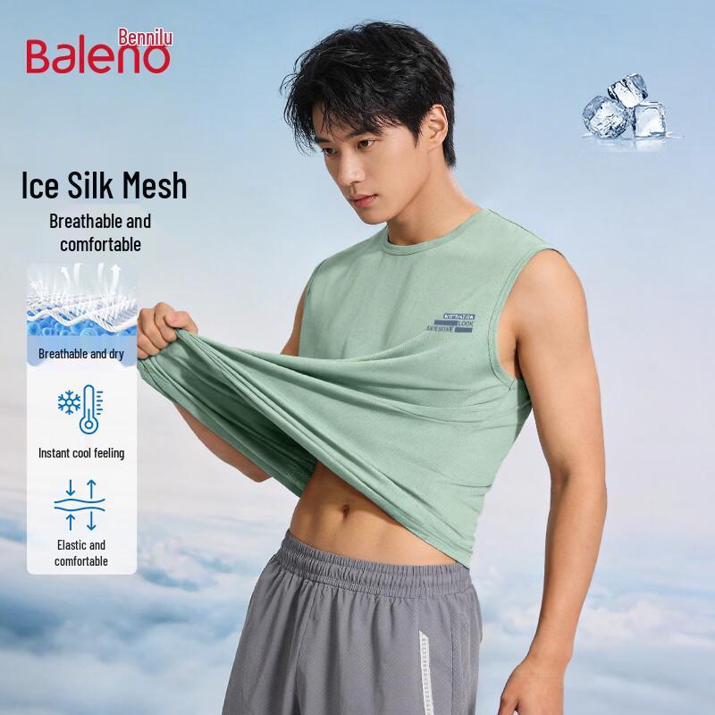 Baleno Herren Ice Silk Schnelltrocknendes Netz-Unterhemd