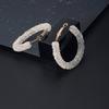 Rhinestone Large Circle Design Women Girls Earrings Ear Studs Plating Alloy Earrings Jewerly Gifts