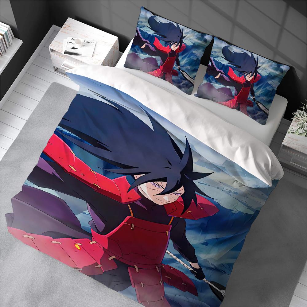 Cool N-NARUTO Anime Duvet Cover Set Home Style Bedding Soft Laundry Cotton Bed 3 Piece Set Student Dormitory Gift