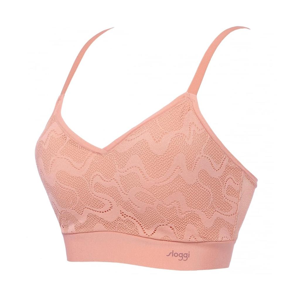 Go Allround Lace Cup Half Top Wireless Bra with Botanical Lace No Sizes Sloggi/Triumph (10209661) - Pads, Pattern, Lightweight, Non-Slip, Hooks, S-L