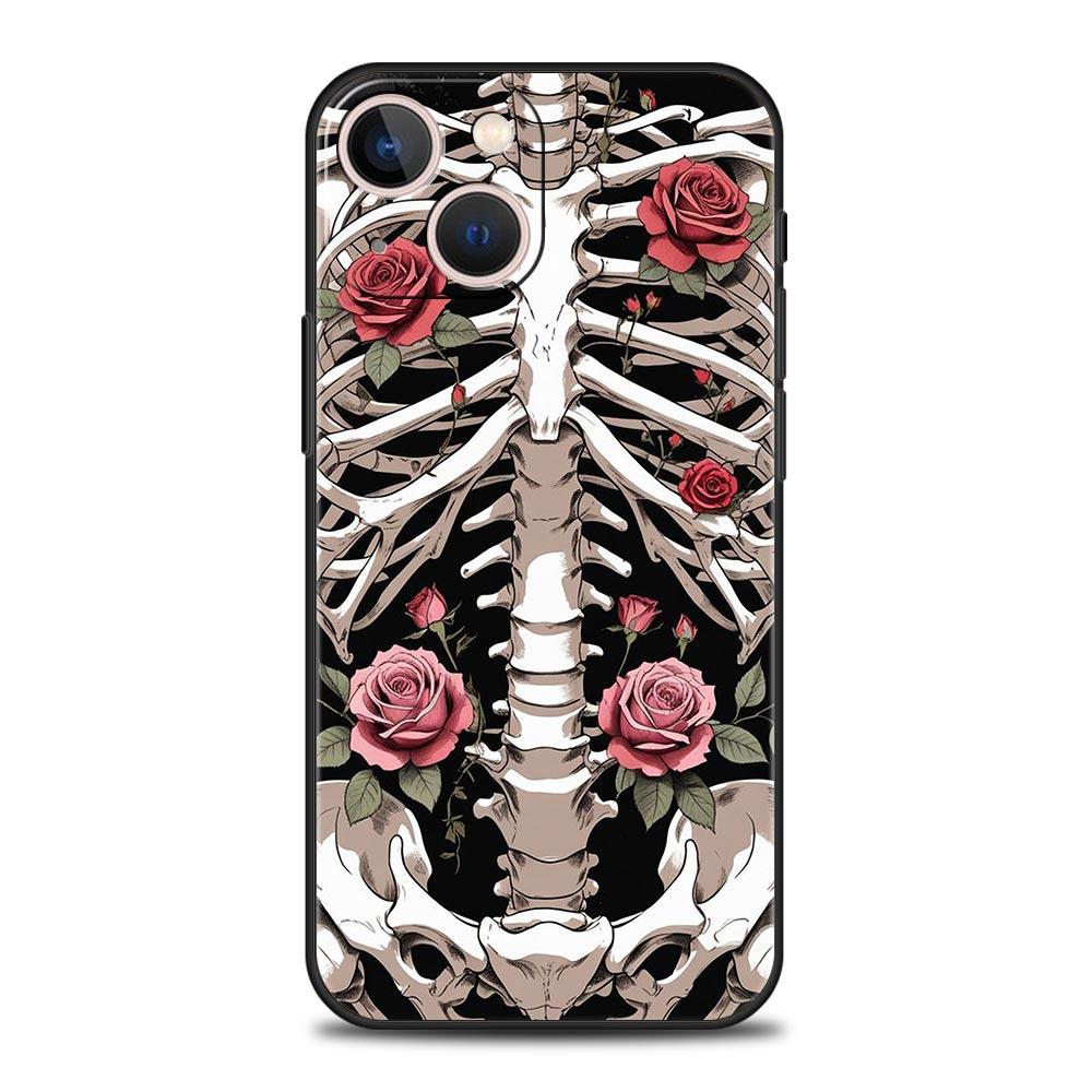 Phone Case For iPhone 17 16e 15 14 13 12 11 Pro Max SE 7 8 Plus Shell iPhone 16 Soft TPU Cover Hard Pink Purple Skull