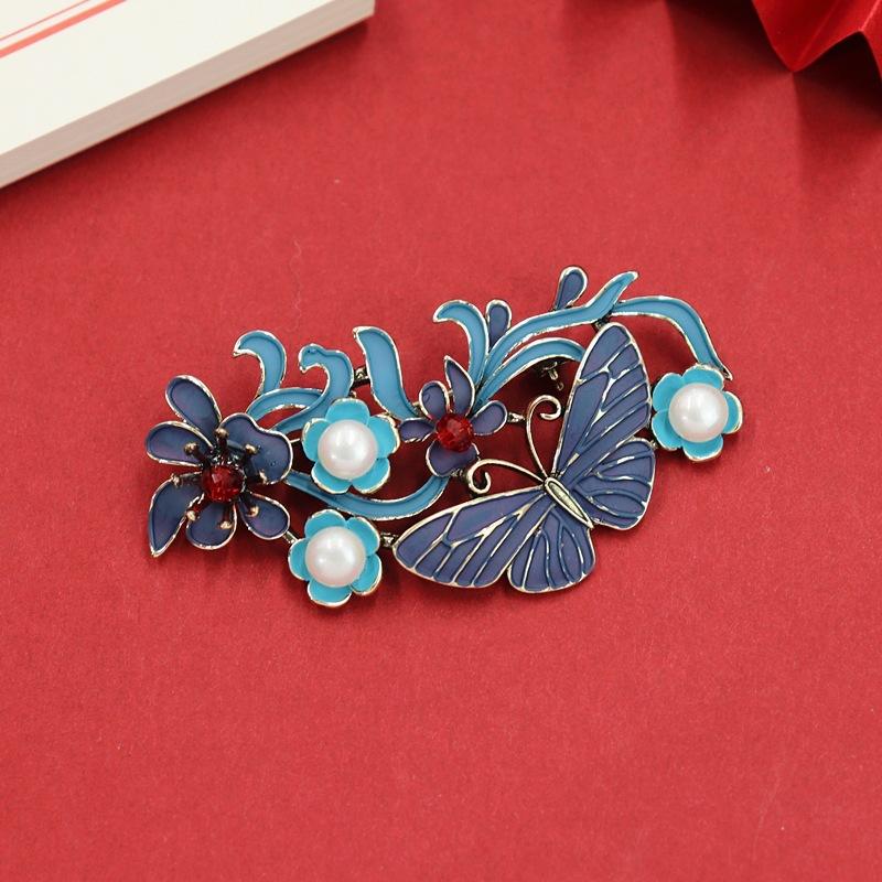 

Китайская ретро дворцовая эмаль зеленая брошь феникс бабочка женственность элегантная булавка ципао корсаж аксессуары