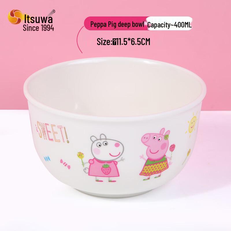 WUHE Peppa Pig Kids Melamine Deep Bowl Set