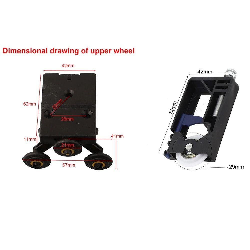 Replacement Nylon Sliding Door Pulley Plastic Black Door Roller Guide Side Mounted Pulley Wooden Door