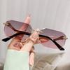 Leopard Style Frameless Sunglasses With Uv400 Protection For Stylish Outings And Driving