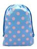 Gym Bag for Drawstring Travel Pouch with Suitable for Elementary and Made In with Name Polka Dot Light Blue with Pink Size L [miwaki] Girls, Bag,