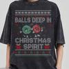 Balls Deep In Christmas Spirit, Making Memories Together, Couple Matching Christmas Ugly Shirt, Retro Xmas Holiday, Christmas Ornament