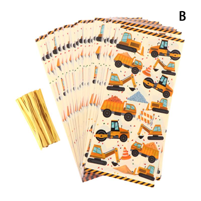 

50 шт. Джунгли Животные Конструкция День Рождения Вечеринка Конфеты Подарочные Пакеты Пакет для Упаковки Печенья Подарочный Пакет для Конструкционной Вечеринки для Детей