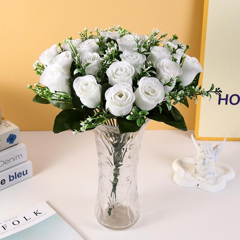 

Букеты искусственных цветов – 24 головки роз, реалистичная искусственная цветочная композиция для украшения стен и вечеринок, DIY-крафт, шелковые цветы, устойчивые к выцветанию
