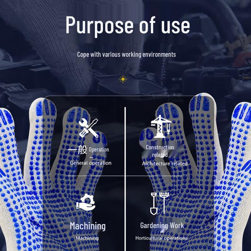 Wear-Resistant Anti-Slip Cotton Work Gloves