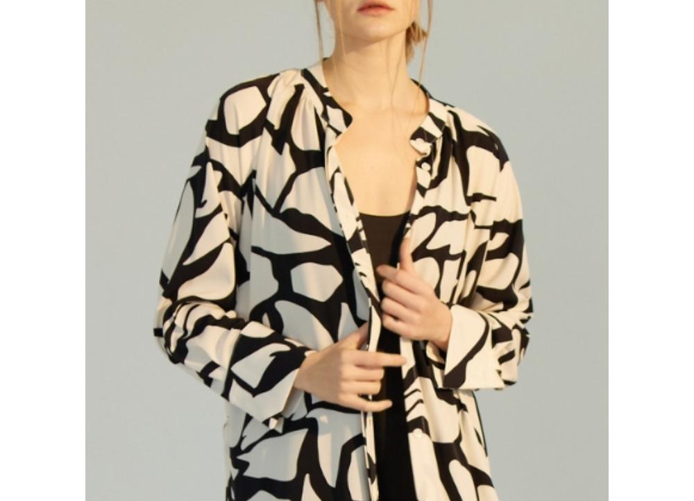 Ellichoi Nolita Printed Shirt Dress [White]