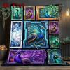 Futuristic Peacock Variations 2D Flat Pattern Flannel Blanket, High Quality All Seasons, Home Decor, Warmth and Comfort, Perfect for Christmas Gifts.