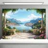 2D Flat Painting, a Mediterranean-themed Background Fabric, Suitable for Weddings, Parties and Photography
