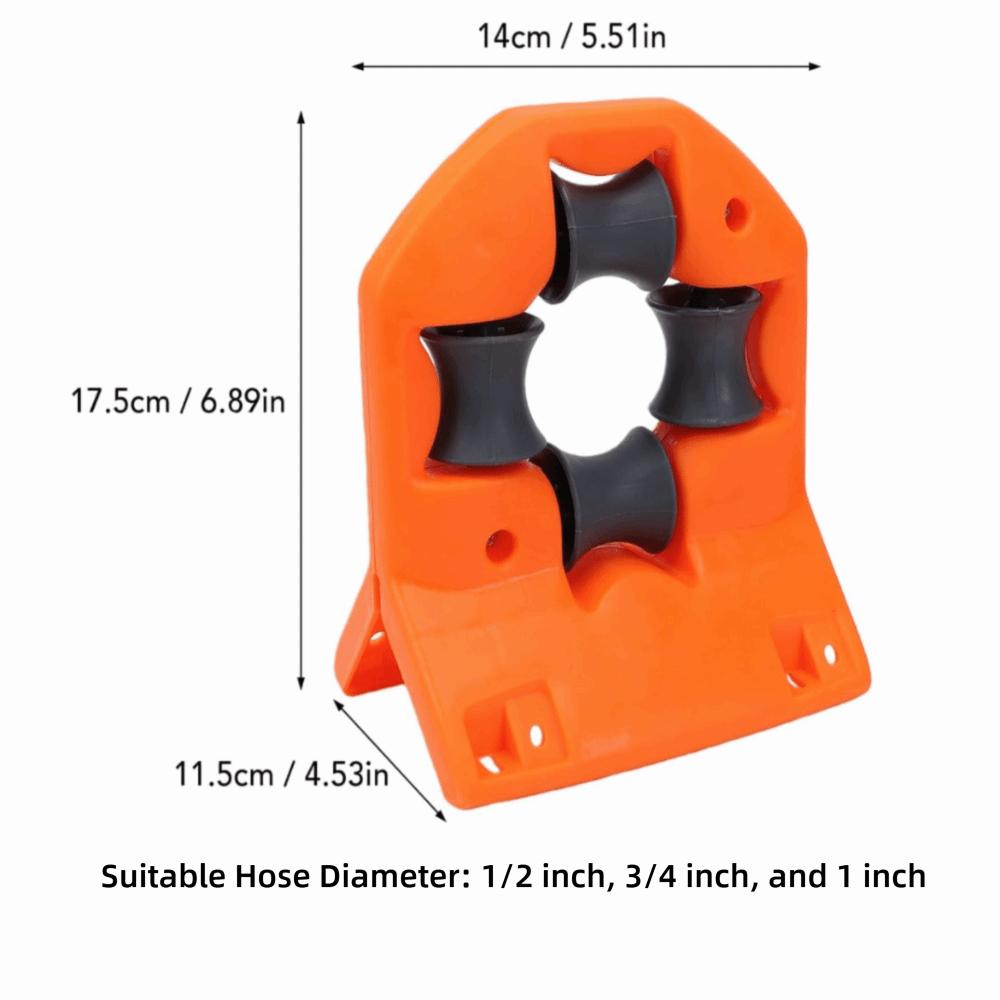 2PCS Plastic Garden Hose Holder Orange Wall Mount Hose Guide Hose Roller Guide Fence Hose Routing